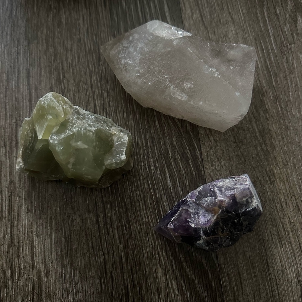 Trio of Raw Crystals